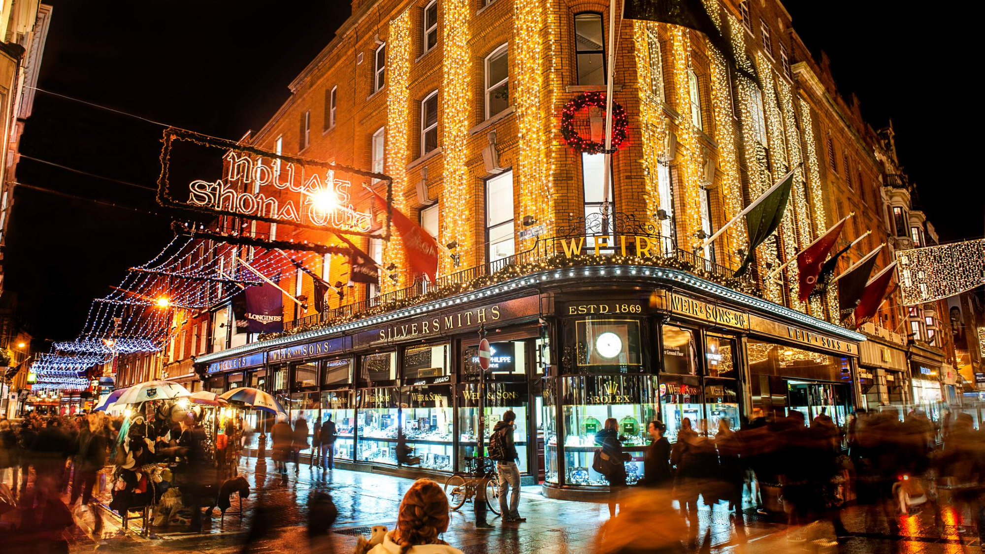 wicklow street at christmas dublin city